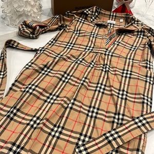 Giovanna Vintage Checked Cotton Shirtdress sz 0 Brown/Black